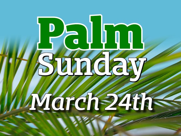 Palm Sunday: March 24, 2024 (with photo of palms)