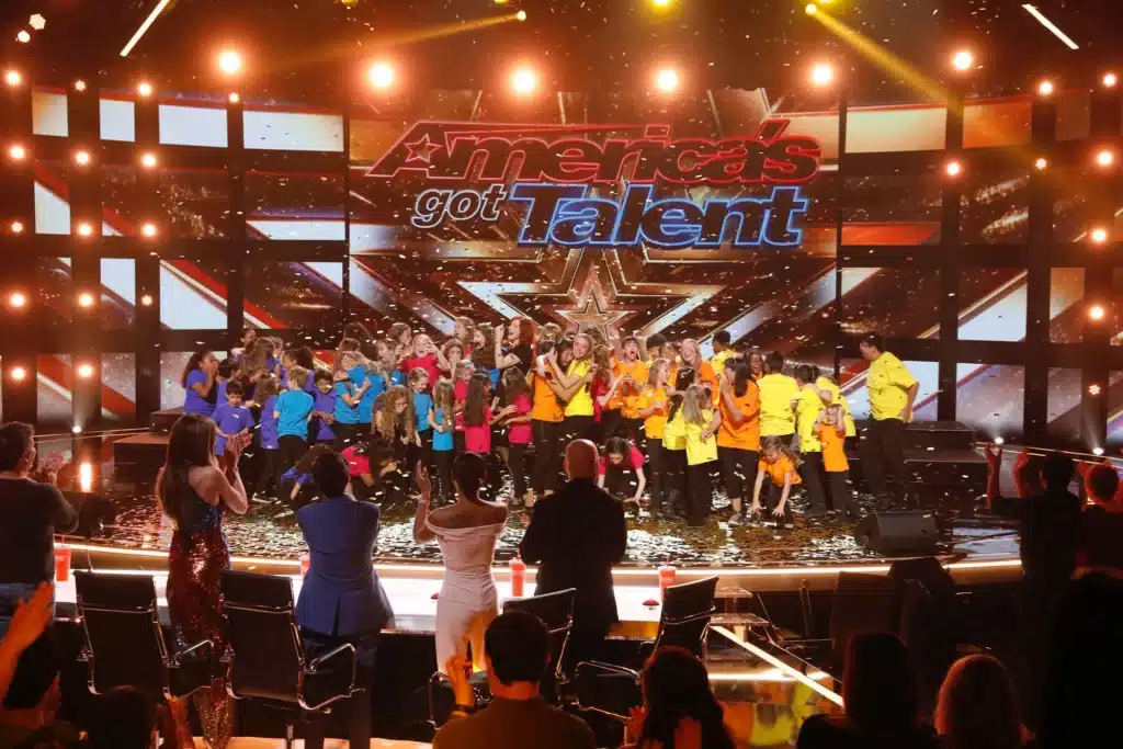 Photo of Sarah Grandpré and her choir on “America’s Got Talent”