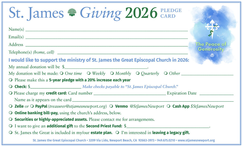 2026 St. James the Great Pledge Card